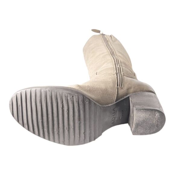 AQUA Zion Taupe Oiled Suede Knee High Boot Size 7.5M - Picture 9 of 10